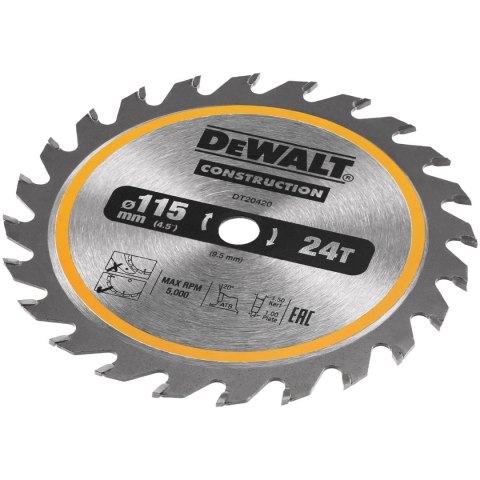 DEWALT DT20420-QZ PIŁA TARCZOWA DO CIĘCIA DREWNA Z GWOŹDZIAMI 115 MM DEWALT DT20420-QZ PIŁA TARCZOWA DO CIĘCIA DREWNA Z GWOŹDZIAMI 115 MM