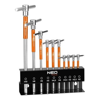 Klucze trzpieniowe z przetyczką imbusowe zestaw 10 szt w stojaku 2-10 mm NEO TOOLS 09-509