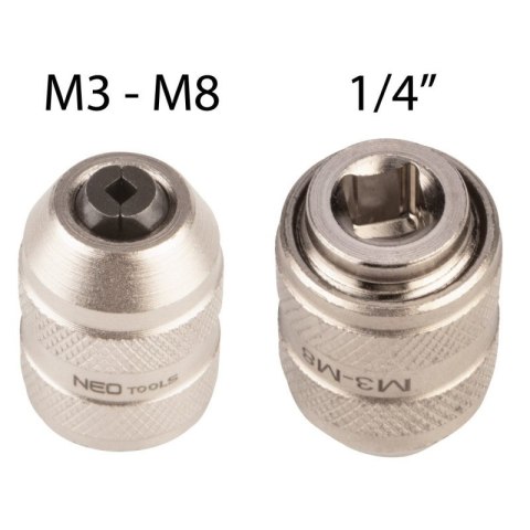 Adapter do gwintowników, uchwyt do gwintownika1/4DR M3-M8 12-904 NEO TOOLS