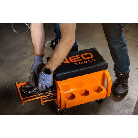 TABORET WARSZTATOWY STOŁEK ROBOCZY KRZESŁO z szufladami KÓŁKA NEO TOOLS 11-605 TABORET WARSZTATOWY STOŁEK ROBOCZY KRZESŁO z szufladami KÓŁKA NEO TOOLS 11-605