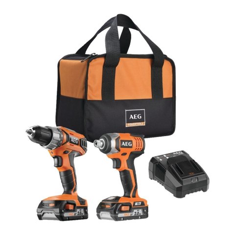 Zestaw PowerPack 18V AEG Wkrętarka + Zakrętarka udarowa JP18U2-202B Zestaw PowerPack 18V AEG Wkrętarka + Zakrętarka udarowa JP18U2-202B