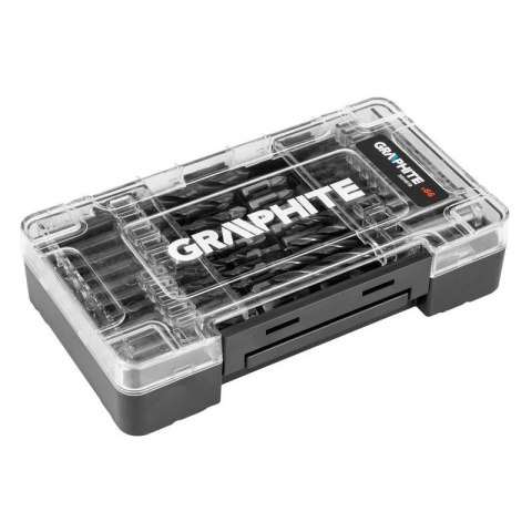 Zestaw Wierteł i Bitów Nasadki 66 elementów do Drewna Metalu GRAPHITE 56H619 Zestaw Wierteł i Bitów Nasadki 66 elementów do Drewna Metalu GRAPHITE 56H619