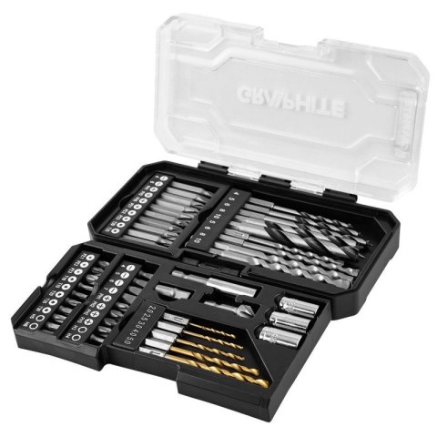Zestaw Wierteł i Bitów nasadek 50 elementów do Drewna Betonu GRAPHITE 56H613