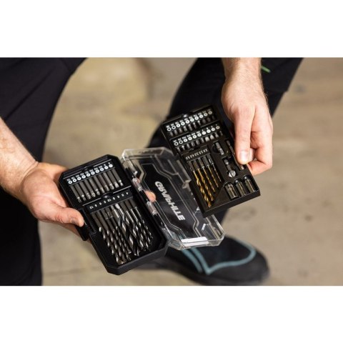 Zestaw Wierteł i Bitów nasadek 50 elementów do Drewna Betonu GRAPHITE 56H613