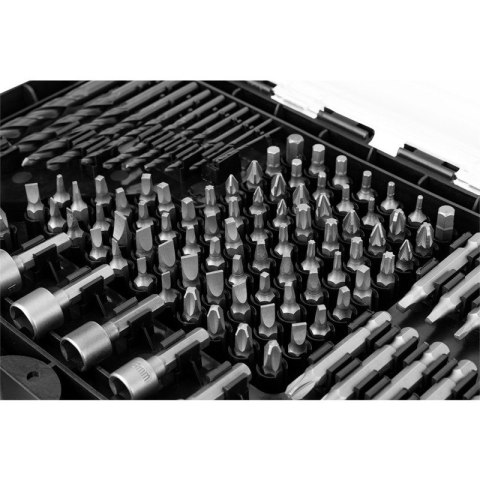 Zestaw wierteł i bitów nasadek do metalu 120 elementów do wkrętarki GRAPHITE 56H623 Zestaw wierteł i bitów nasadek do metalu 120 elementów do wkrętarki GRAPHITE 56H623