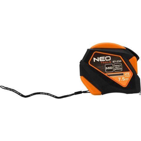 MIARA ZWIJANA STALOWA 7,5 M X 25 MM, AUTO BLOKADA, PRZYCISK STOP, MAGNES 67-234 NEO TOOLS MIARA ZWIJANA STALOWA 7,5 M X 25 MM, AUTO BLOKADA, PRZYCISK STOP, MAGNES 67-234 NEO TOOLS