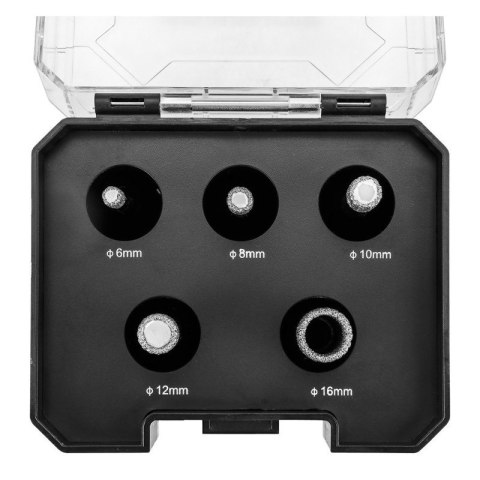 OTWORNICA DIAMENTOWA KORONKA M14 ZESTAW 6-16mm DO GLAZURY GRESU CEGŁY ETUI GRAPHITE 55H319