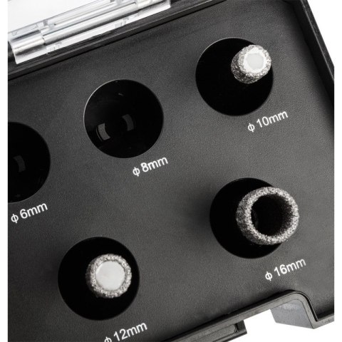 OTWORNICA DIAMENTOWA KORONKA M14 ZESTAW 6-16mm DO GLAZURY GRESU CEGŁY ETUI GRAPHITE 55H319