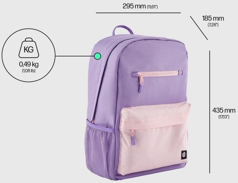 Stylowy plecak HP Campus Lavender 17l na laptopa 15.6" 7J597AA
