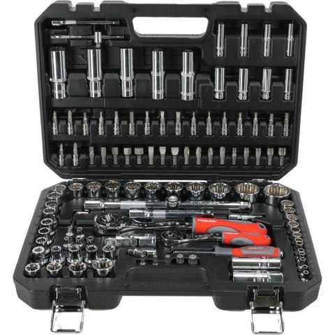 Zestaw nasadek 113 sztuk 12-kąt CRV S2 1/2" 1/4" narzędzia klucze nasadki komplet PROLINE 58113