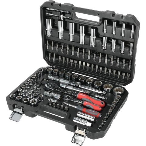 Zestaw nasadek 113 sztuk 12-kąt CRV S2 1/2" 1/4" narzędzia klucze nasadki komplet PROLINE 58113