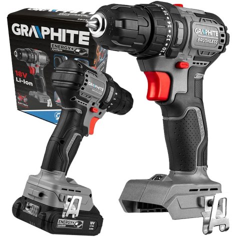 58GE139 WIERTARKO-WKRĘTARKA BEZSZCZOTKOWA 18V, UCHWYT 10MM, COMPACT, ENERGY+, BEZ AKUMULATORA GRAPHITE 58GE139 WIERTARKO-WKRĘTARKA BEZSZCZOTKOWA 18V, UCHWYT 10MM, COMPACT, ENERGY+, BEZ AKUMULATORA GRAPHITE