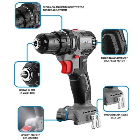 58GE139 WIERTARKO-WKRĘTARKA BEZSZCZOTKOWA 18V, UCHWYT 10MM, COMPACT, ENERGY+, BEZ AKUMULATORA GRAPHITE 58GE139 WIERTARKO-WKRĘTARKA BEZSZCZOTKOWA 18V, UCHWYT 10MM, COMPACT, ENERGY+, BEZ AKUMULATORA GRAPHITE