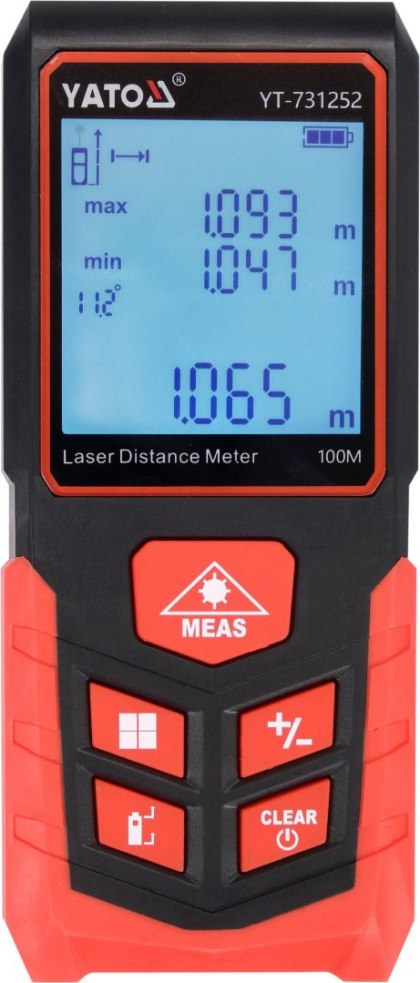 DALMIERZ LASEROWY PRECYZYJNY MIERNIK ODLEGŁOŚCI CYFROWY FUNKCJA KALIBRACJI 100M YATO
