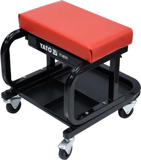 TABORET WARSZTATOWY Z SZUFLADĄ NA KÓŁKACH OBITY WINYLEM YATO YT-08791