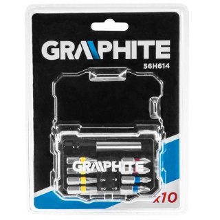ZESTAW BITÓW BITY 10 ELEMENTÓW KOŃCÓWKI WKRĘTAKOWE PH PZ TX GRAPHITE 56H614