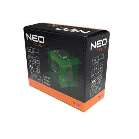 LASER 3D, 16 LINII, ZIELONY, WALIZKA, TARCZA CELOWNICZA UCHWYT NEO TOOLS 75-141 LASER 3D, 16 LINII, ZIELONY, WALIZKA, TARCZA CELOWNICZA UCHWYT NEO TOOLS 75-141