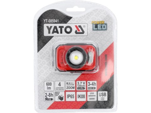 LATARKA CZOŁOWA CZOŁÓWKA 5W 600 LM AKUMULATOROWA Z CZUJNIKIEM RUCHU YATO YT-085941