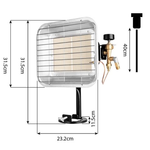 PROMIENNIK GRZEJNIK GAZOWY NA BUTLE ODBŁYŚNIK DYSZA GAZOWA 4600W NEO TOOLS 90-119 PROMIENNIK GRZEJNIK GAZOWY NA BUTLE ODBŁYŚNIK DYSZA GAZOWA 4600W NEO TOOLS 90-119