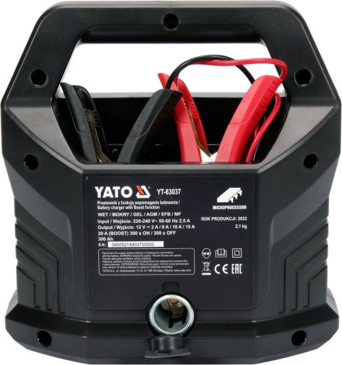 PROSTOWNIK SAMOCHODOWY Z ROZRUCHEM DO KLEMY BOOSTER 15A 12V 300 Ah YT-83037 PROSTOWNIK SAMOCHODOWY Z ROZRUCHEM DO KLEMY BOOSTER 15A 12V 300 Ah YT-83037