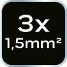 PRZEDŁUŻACZ LISTWOWY 3M, 3X1.5MM2, 4GNIAZDA , CZARNY, ON/OFF NEO TOOLS 90-185