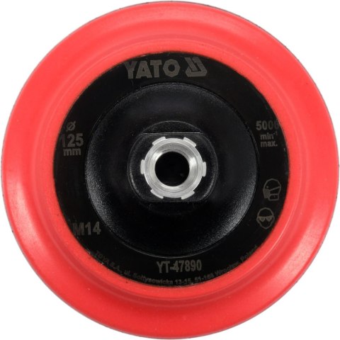 TARCZA UCHWYT MOCUJĄCY Z RZEPEM DO SZLIFIERKA KĄTOWA PAD POLERSKI M14 125mm TARCZA UCHWYT MOCUJĄCY Z RZEPEM DO SZLIFIERKA KĄTOWA PAD POLERSKI M14 125mm