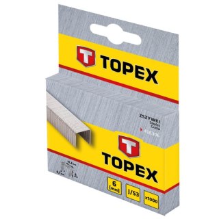 ZSZYWKI TYP J, 6 MM, 1000 SZT. Zszywki są galwanizowane i utwardzane TOPEX 41E306