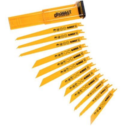 Zestaw 12 Brzeszczotów do Piły Szablastej Drewno Metal PVC Wysokiej Jakości Ostrza BIM DeWALT DT2445-QZ