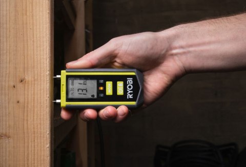 RYOBI MIERNIK POMIARU WILGOTNOŚCI WILGOTNOŚCIOMIERZ DREWNA BETONU LED RBPINMM1 RYOBI MIERNIK POMIARU WILGOTNOŚCI WILGOTNOŚCIOMIERZ DREWNA BETONU LED RBPINMM1