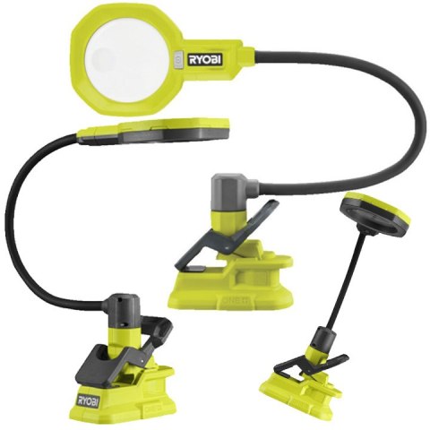 Ryobi Lampa 18V z Lupą 500 Lm na zacisk LED , RML18-0, Elastyczny Ryobi Lampa 18V z Lupą 500 Lm na zacisk LED , RML18-0, Elastyczny