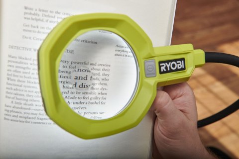 Ryobi Lampa 18V z Lupą 500 Lm na zacisk LED , RML18-0, Elastyczny Ryobi Lampa 18V z Lupą 500 Lm na zacisk LED , RML18-0, Elastyczny