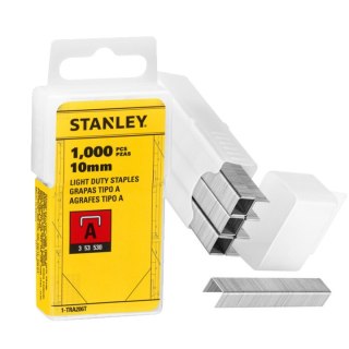 Zszywki 10 mm typ A galwanizowane 1000 sztuk do zszywaczy ręcznych tapicerskich STANLEY TRA206T