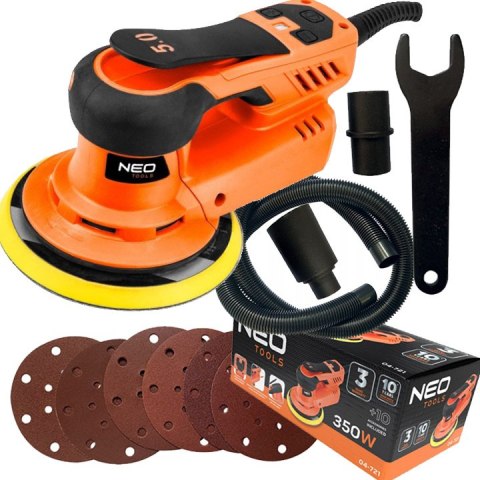 Szlifierka mimośrodowa 350W, bezszczotkowa 150mm 04-721 NEO TOOLS Szlifierka mimośrodowa 350W, bezszczotkowa 150mm 04-721 NEO TOOLS