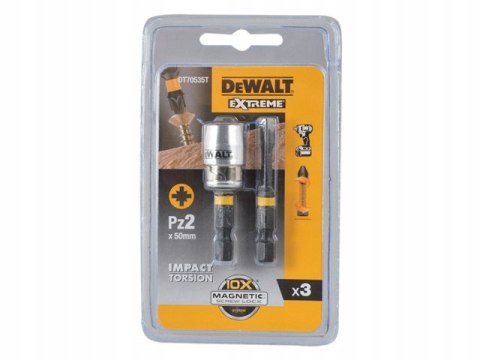 DEWALT KOŃCÓWKI UDAROWE PZ2 + UCHWYT Z PIERŚCIENIEM MAGNETYCZNYM DT70535T DEWALT KOŃCÓWKI UDAROWE PZ2 + UCHWYT Z PIERŚCIENIEM MAGNETYCZNYM DT70535T