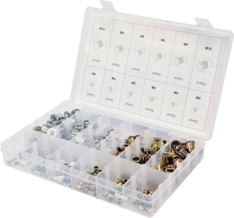 YATO ZESTAW NITONAKRĘTEK MIX STAL, ALMINIUM M3-M10 300 SZTUK YATO ZESTAW NITONAKRĘTEK MIX STAL, ALMINIUM M3-M10 300 SZTUK