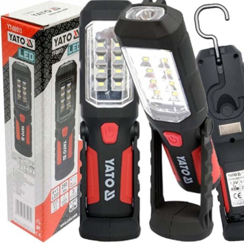 LAMPA PRZENOŚNA WARSZTATOWA AKUMULATOROWA LED LATARKA MAGNES HAK YATO LAMPA PRZENOŚNA WARSZTATOWA AKUMULATOROWA LED LATARKA MAGNES HAK YATO
