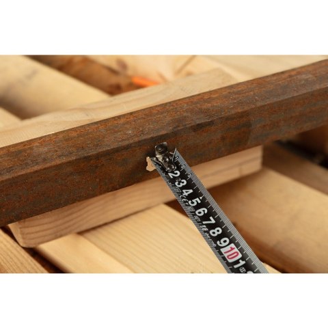 MIARA ZWIJANA STALOWA SUPER BLACK 10 M X 25 MM AUTO BLOKADA DWA PRZYCISKI STOP MAGNES NEO TOOLS 67-245