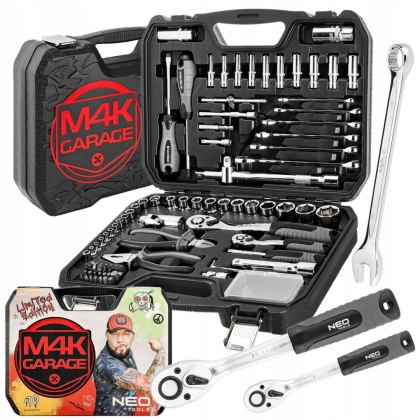 ZESTAW NARZĘDZI KLUCZE NASADOWE płaskie Micha M4K GARAGE 90e 1/4" 1/2" NEO TOOLS 10-100