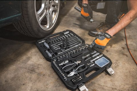 ZESTAW NARZĘDZI KLUCZE NASADOWE płaskie Micha M4K GARAGE 90e 1/4" 1/2" NEO TOOLS 10-100