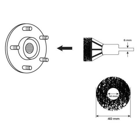 ZESTAW ŚCIERNICE SZCZOTKI DO CZYSZCZENIA PIAST KOMPLET RENOWACJA 6 ELEMENTÓW NEO TOOLS 11-135