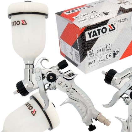 Pistolet Lakierniczy HVLP 0,6 L 1,5 mm Profesjonalny Do Lakierowania YATO YT-2341