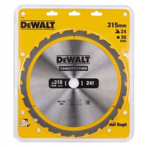 Tarcza tnąca DeWalt DT1961 315 x 30 mm 24 zęby Tarcza tnąca DeWalt DT1961 315 x 30 mm 24 zęby