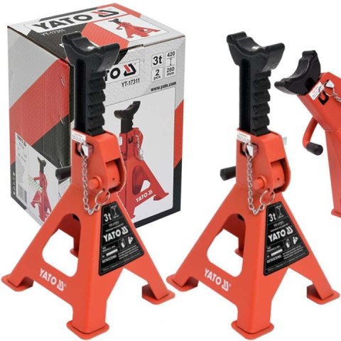 YATO PODSTAWKI PODPÓRKI WARSZTATOWE KOBYŁKI SAMOCHODOWE 3T 2szt. 280-420 mm YATO PODSTAWKI PODPÓRKI WARSZTATOWE KOBYŁKI SAMOCHODOWE 3T 2szt. 280-420 mm