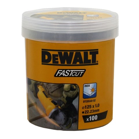 Zestaw 100 sztuk tarcz do cięcia metalu 125x1 Dewalt DT20540 Zestaw 100 sztuk tarcz do cięcia metalu 125x1 Dewalt DT20540