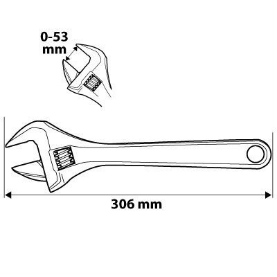 03-026 KLUCZ NASTAWNY 306 MM, ZAKRES 0-53 MM NEO TOOLS 03-026 KLUCZ NASTAWNY 306 MM, ZAKRES 0-53 MM NEO TOOLS