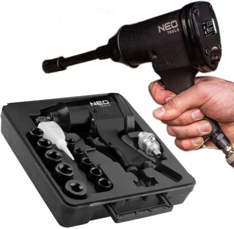 14-502 KLUCZ UDAROWY PNEUMATYCZNY, 1/2", 320 NM, ZESTAW Z NASADKAMI NEO TOOLS 14-502 KLUCZ UDAROWY PNEUMATYCZNY, 1/2", 320 NM, ZESTAW Z NASADKAMI NEO TOOLS
