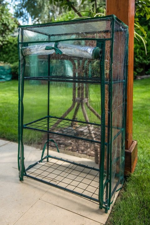 Szklarnia ogrodowa 46x24x80 cm mini tunel foliowy PVC metalowy stelaż przenośna cieplarnia NEO TOOLS 15-910 Szklarnia ogrodowa 46x24x80 cm mini tunel foliowy PVC metalowy stelaż przenośna cieplarnia NEO TOOLS 15-910