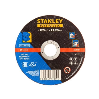 STA32637-QZ Tarcze do cięcia metalu i stali 125x1x22 STANLEY FATMAX