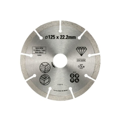 STA38007-XJ Tarcza diamentowa pełna 125mm na sucho Stanley STA38007-XJ Tarcza diamentowa pełna 125mm na sucho Stanley