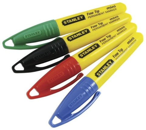 Zestaw marker permanentny biurowy do pisania 4szt 4 kolory FINE TIP MINI Stanley 1-47-329 Zestaw marker permanentny biurowy do pisania 4szt 4 kolory FINE TIP MINI Stanley 1-47-329